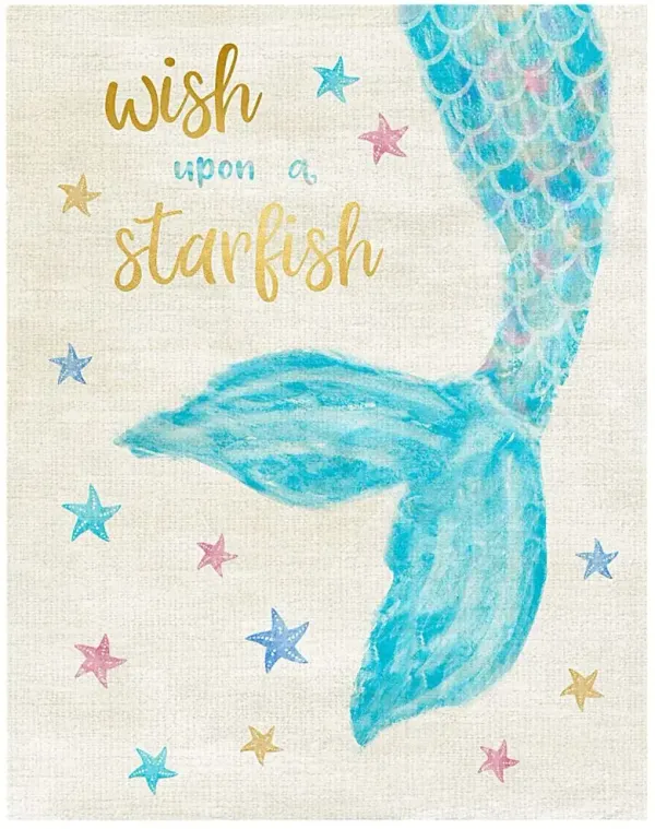 Kids Mermaid Dreams II Blue Artwork