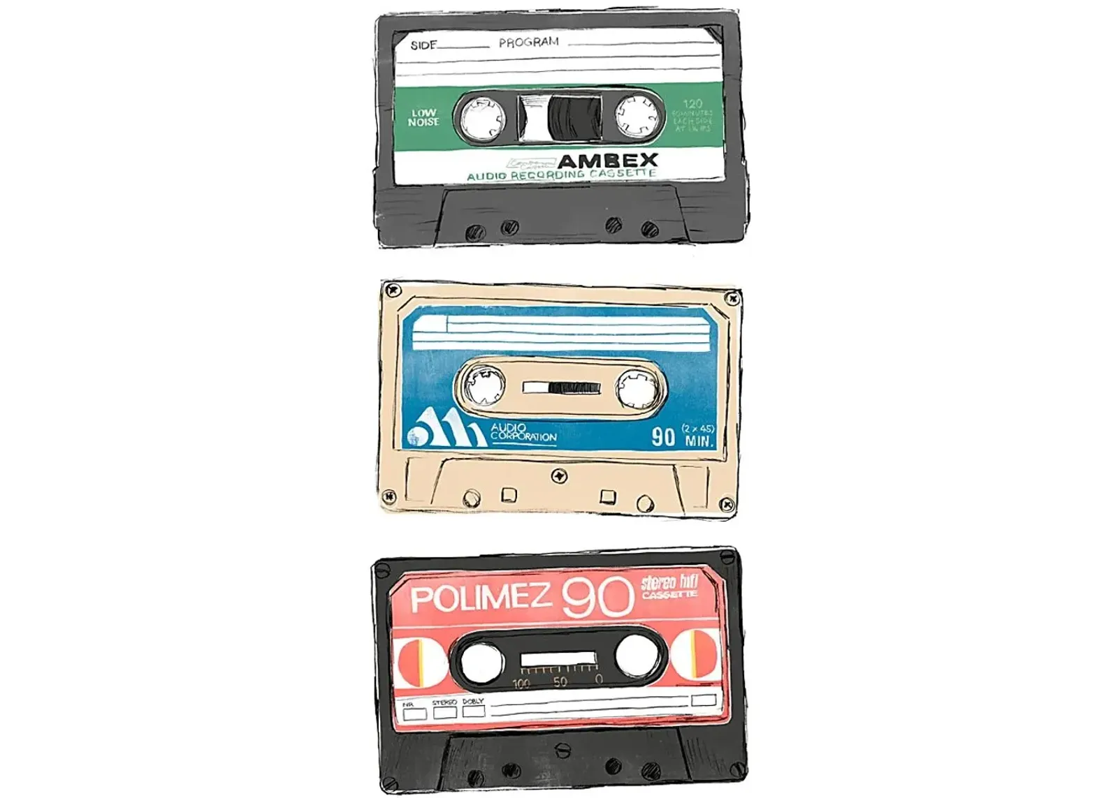 Kids Vintage Cassette White Artwork