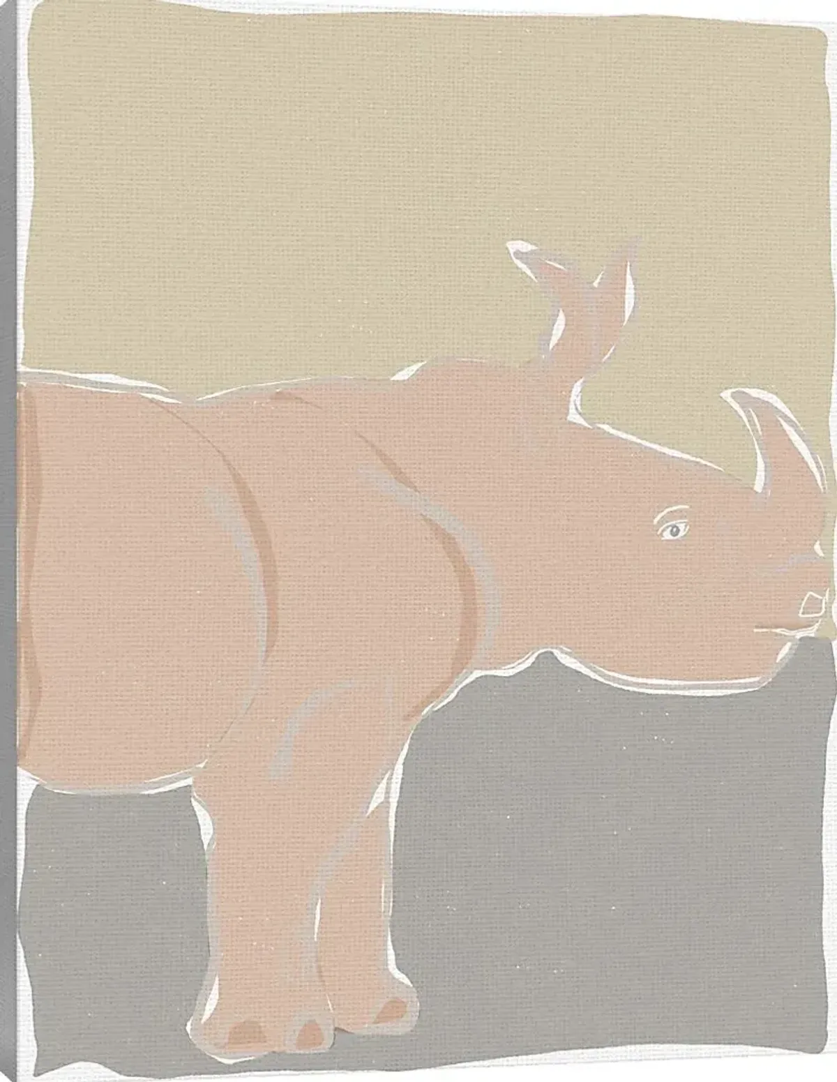 Kids Pastel Rhino Beige Artwork