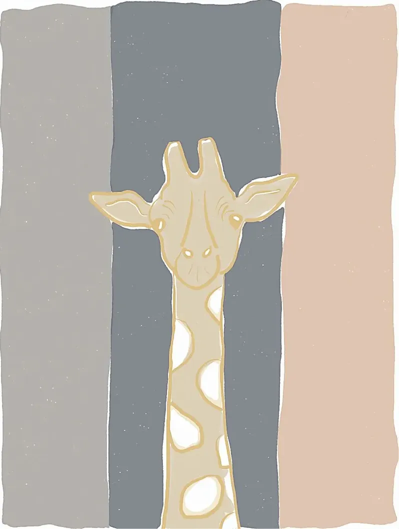 Kids Pastel Giraffe Beige Artwork