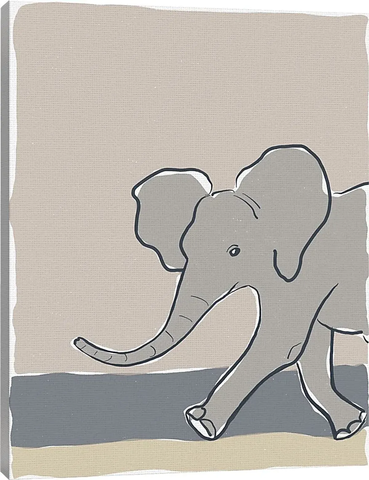 Kids Pastel Elephant Beige Artwork