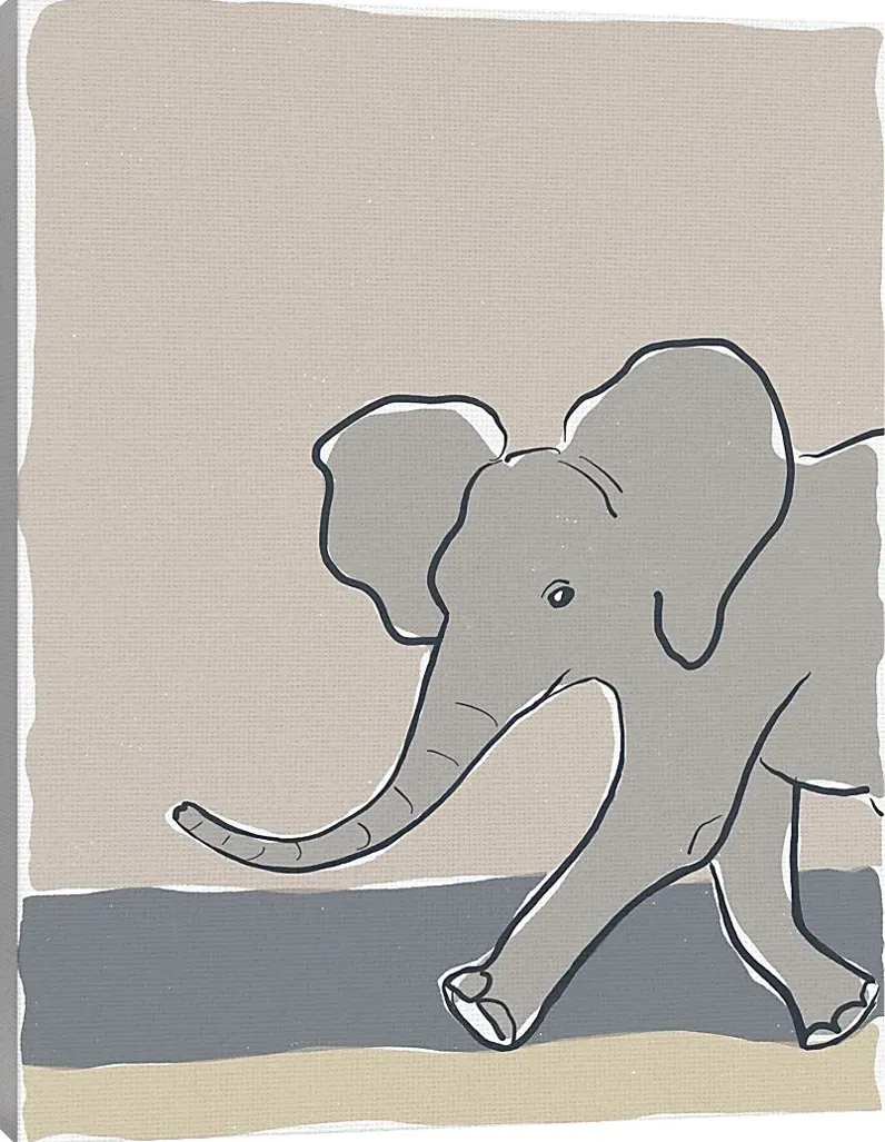 Kids Pastel Elephant Beige Artwork