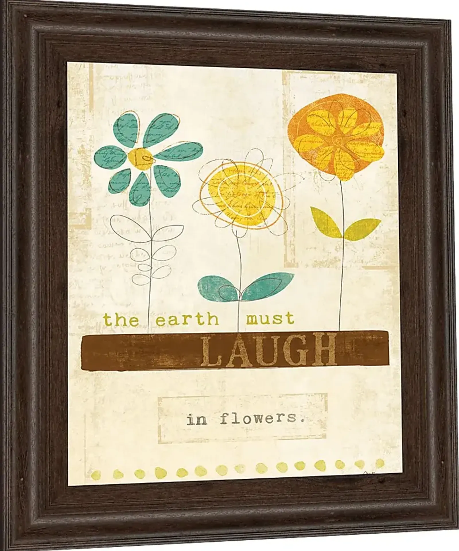 Kids Happy Flower Beige Artwork