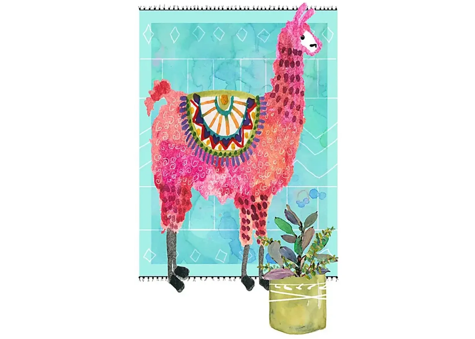 Kids Llama Snip I Blue Artwork