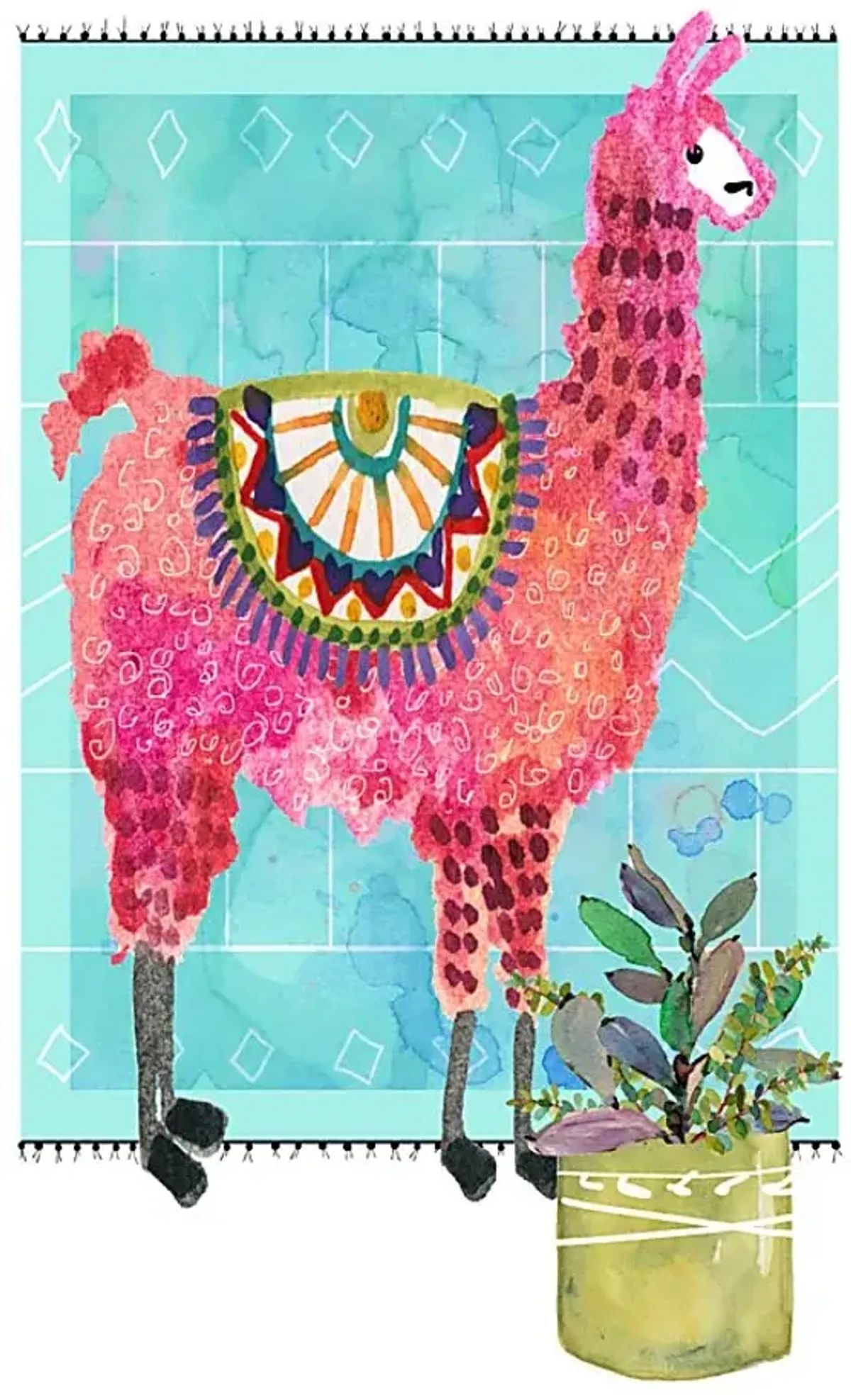 Kids Llama Snip I Blue Artwork