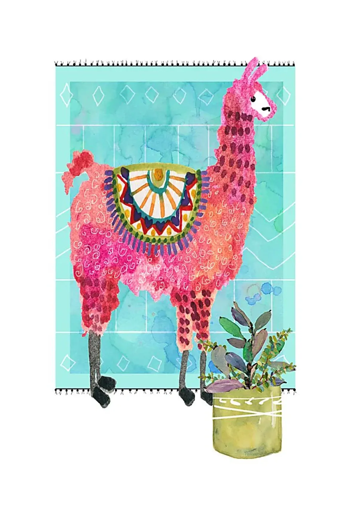 Kids Llama Snip I Blue Artwork