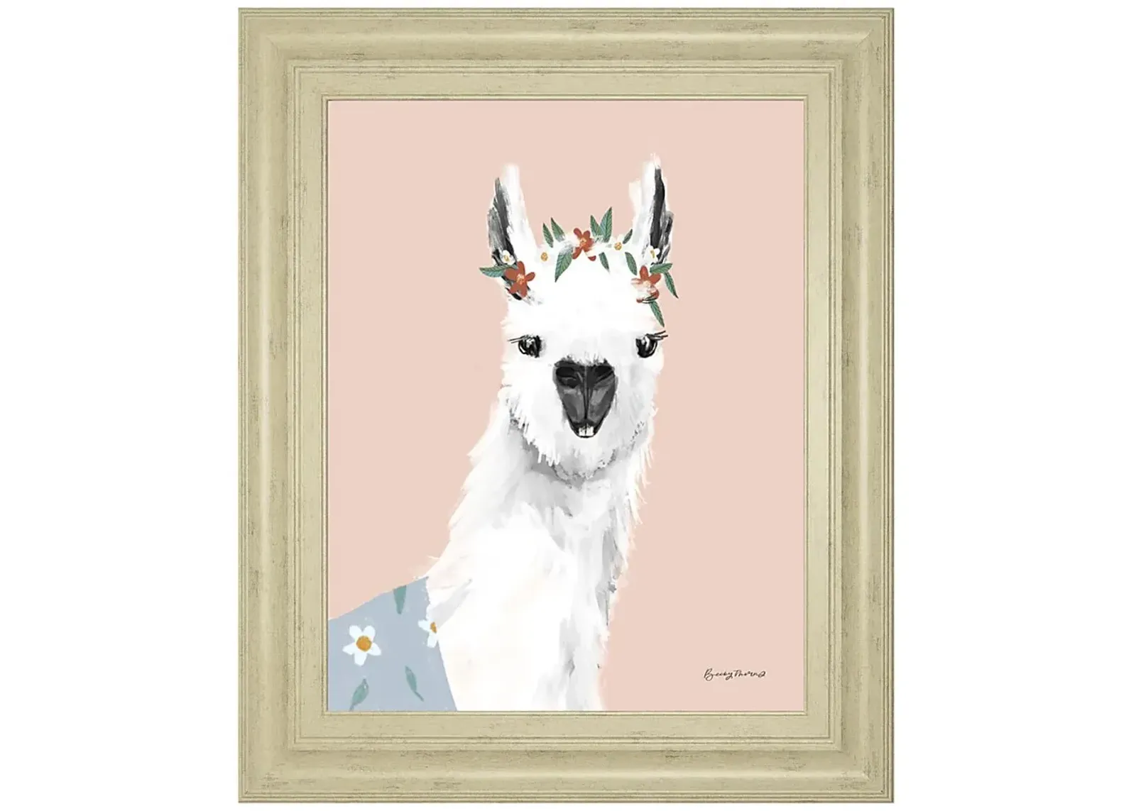 Kids Alpaca Portrait II Pink Artwork