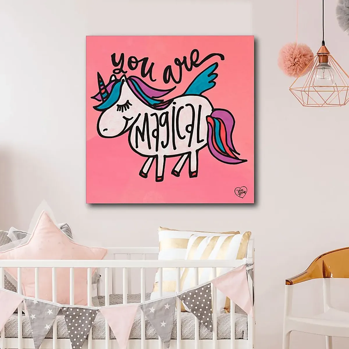 Kids Unicorn Flight Pink Artwork