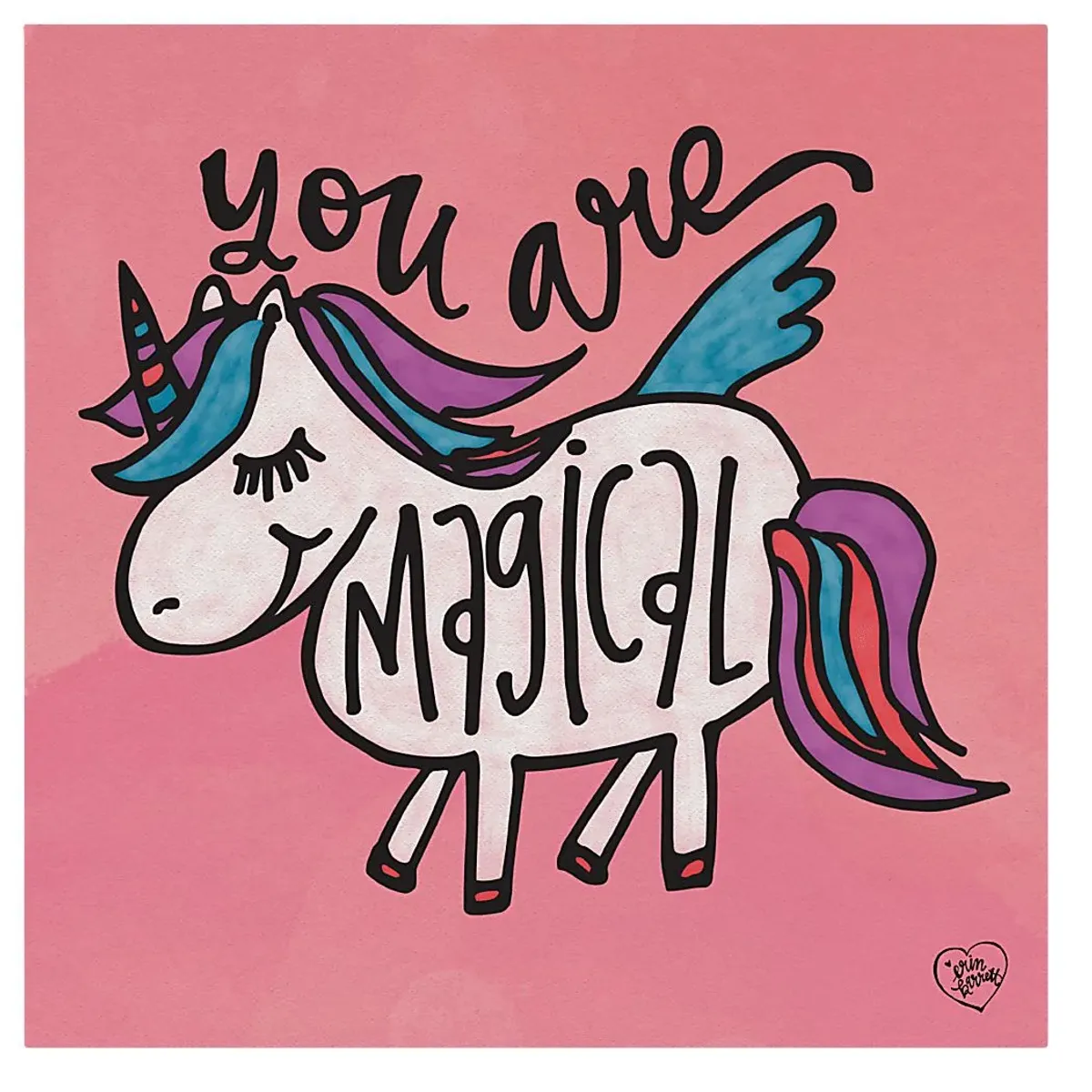 Kids Unicorn Flight Pink Artwork