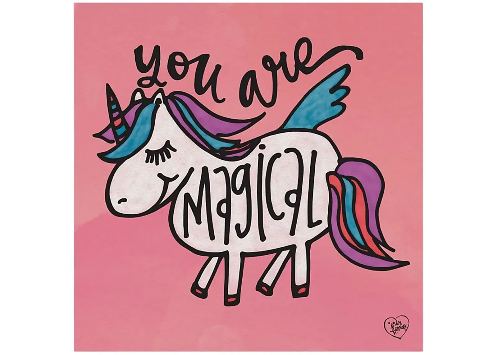 Kids Unicorn Flight Pink Artwork