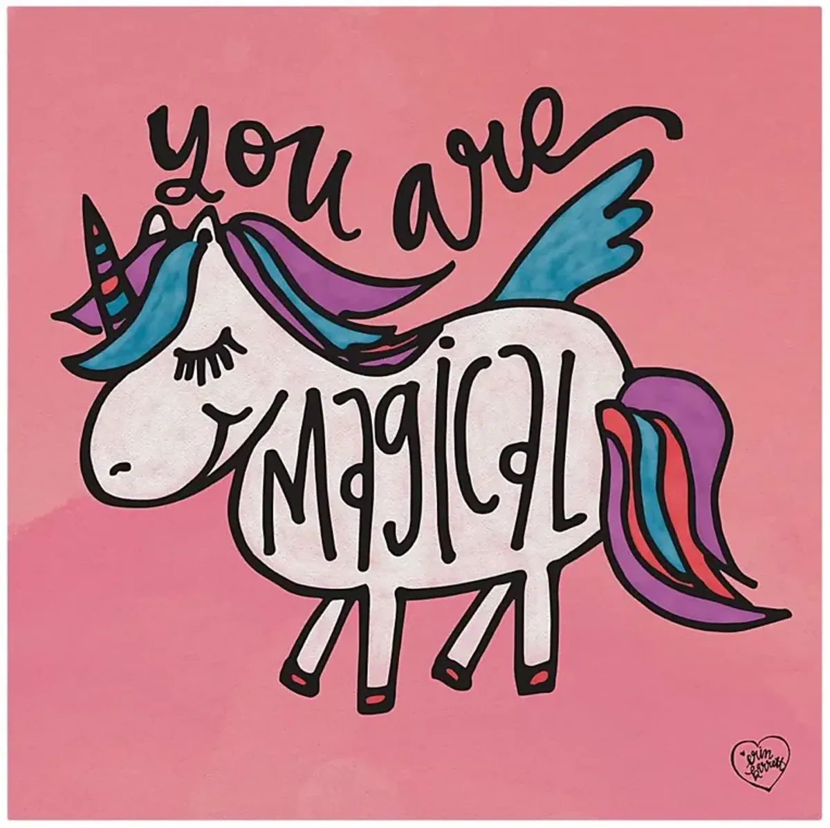 Kids Unicorn Flight Pink Artwork