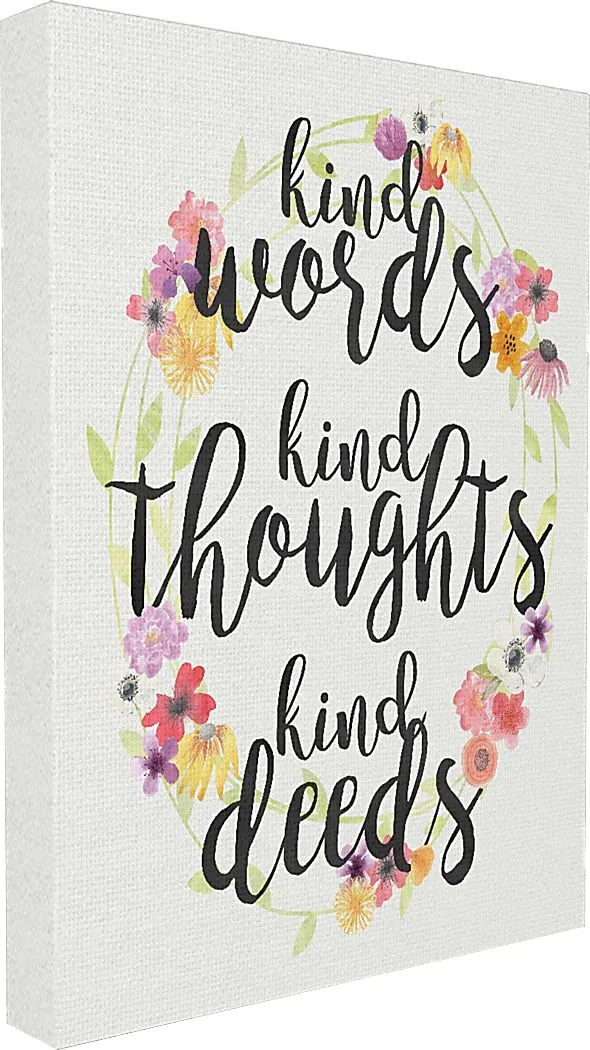 Kids Kind Words Floral Artwork