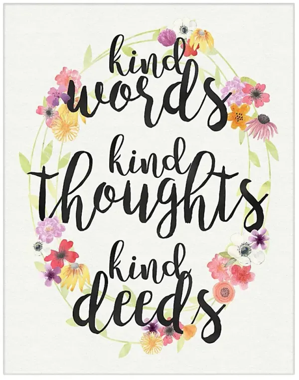 Kids Kind Words Floral Artwork