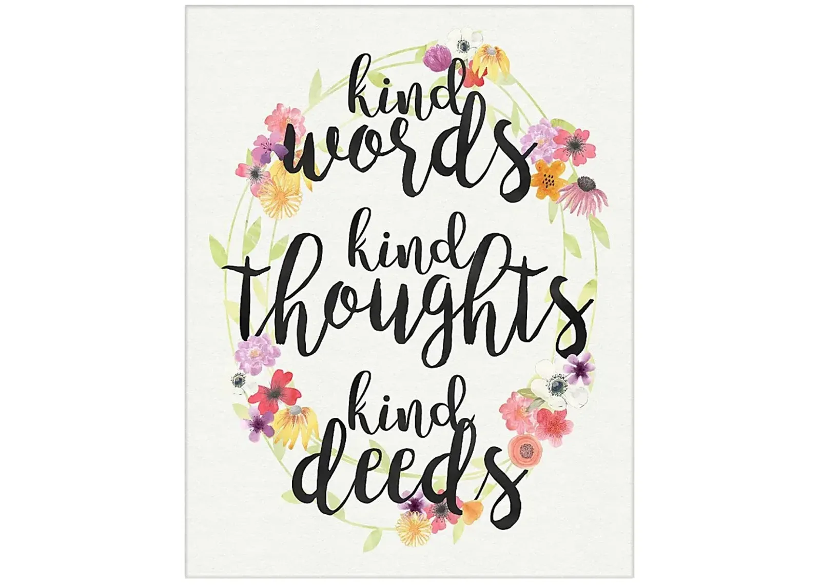 Kids Kind Words Floral Artwork