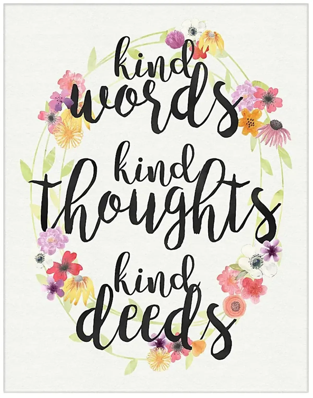 Kids Kind Words Floral Artwork