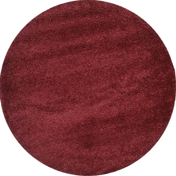 Cleona Maroon 4' Round Rug