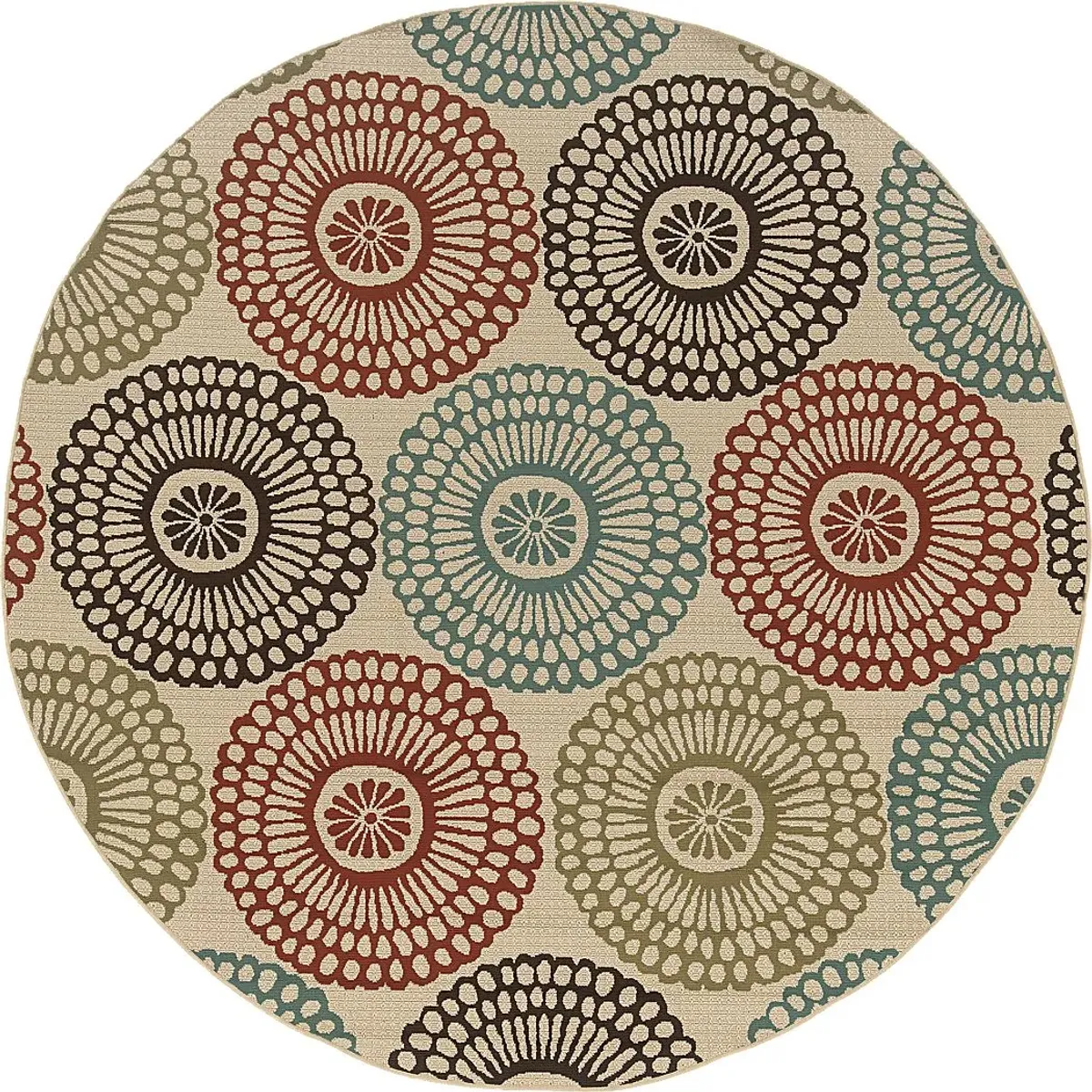 Alondra Blue 7'10 Round Indoor/Outdoor Rug