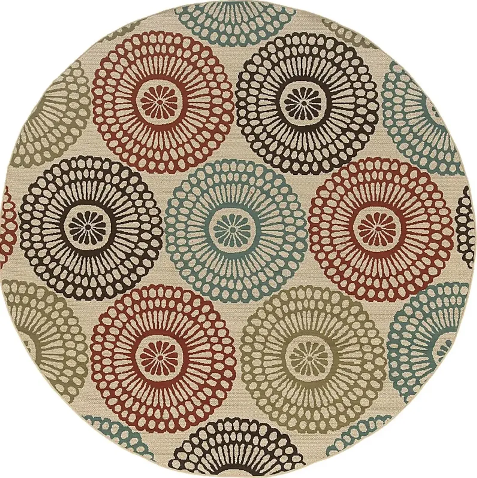 Alondra Blue 7'10 Round Indoor/Outdoor Rug