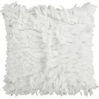 Ruffle and Frill White Accent Pillow