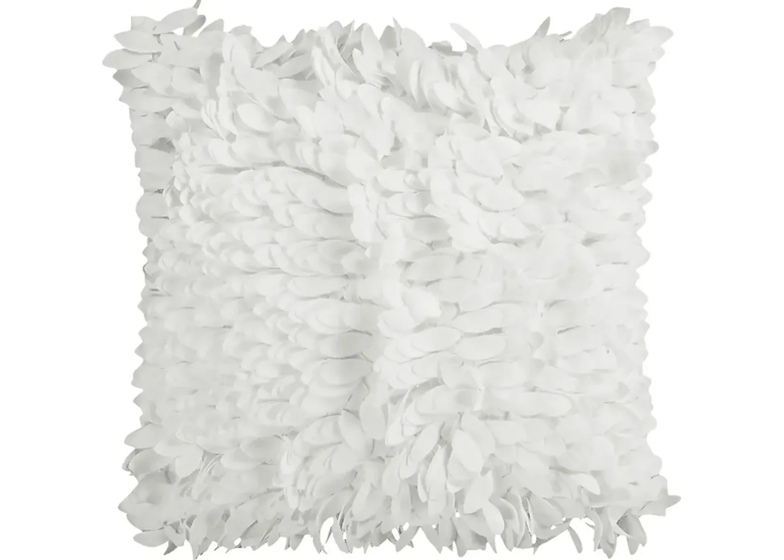 Ruffle and Frill White Accent Pillow