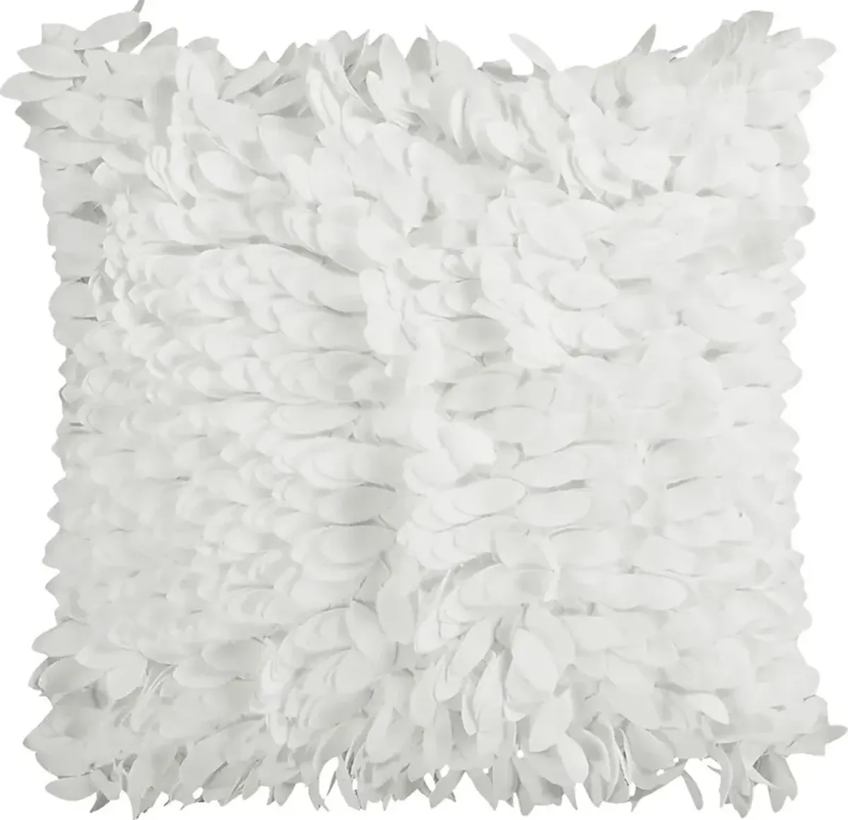 Ruffle and Frill White Accent Pillow