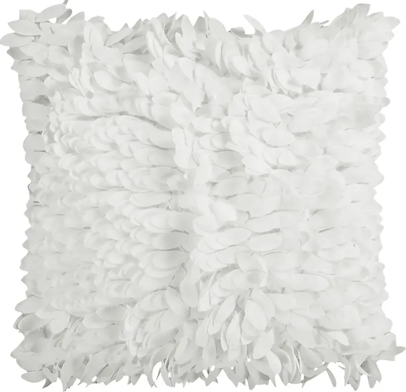 Ruffle and Frill White Accent Pillow
