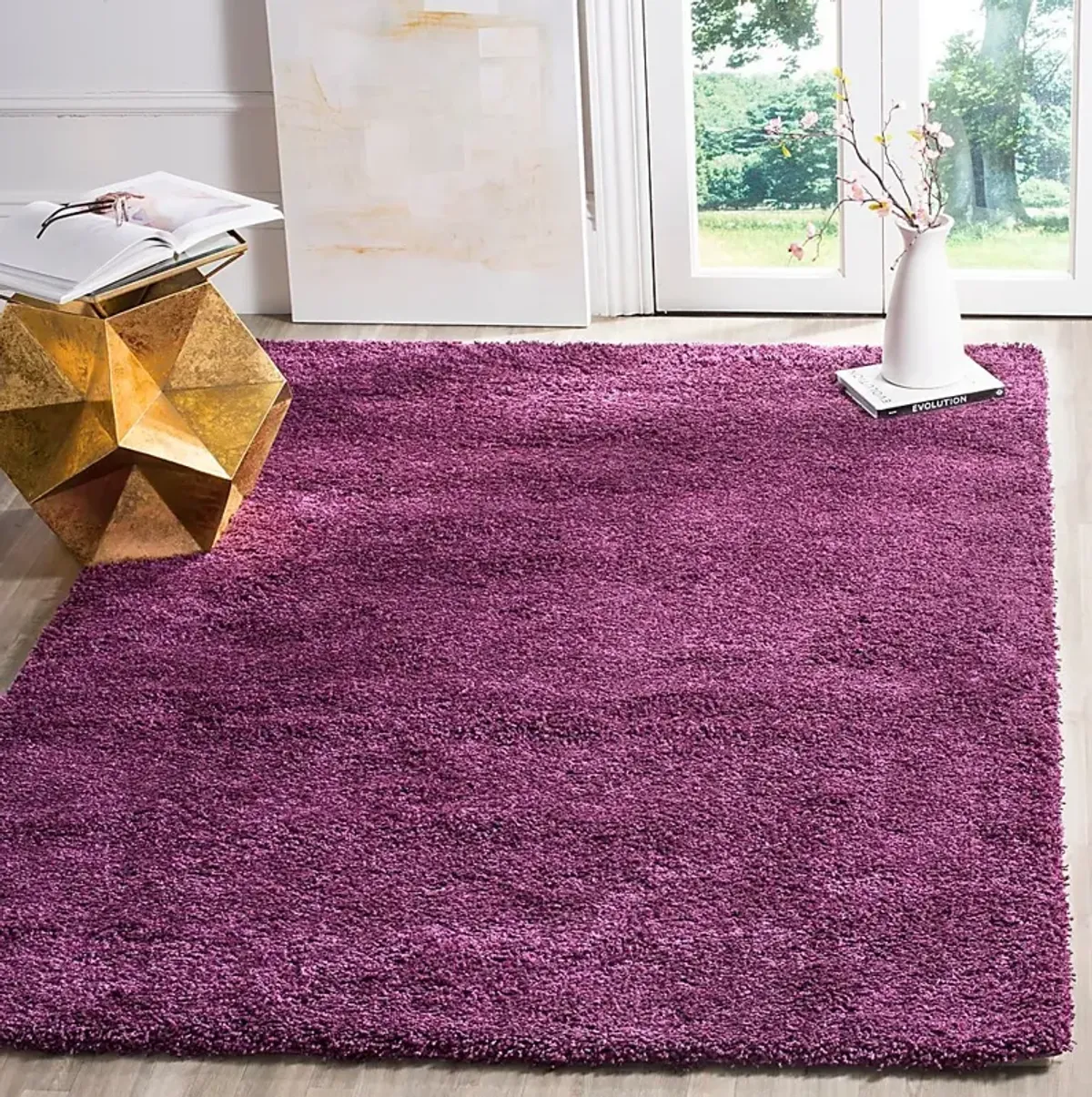 Cleona Purple 5'3 x 7'6 Rug