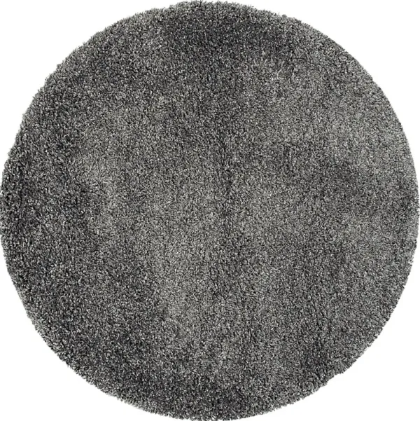 Cleona Dark Gray 4' Round Rug