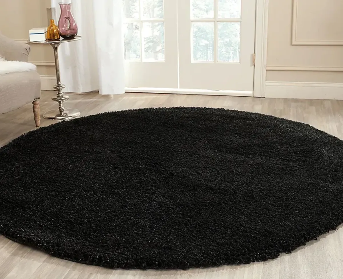 Cleona Black 4' Round Rug