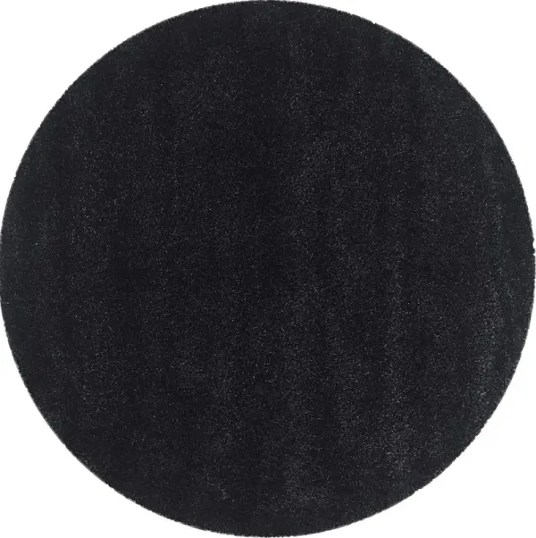 Cleona Black 4' Round Rug