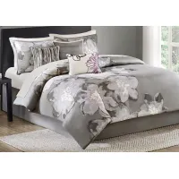 Katarina Gray 7 Pc Queen Comforter Set