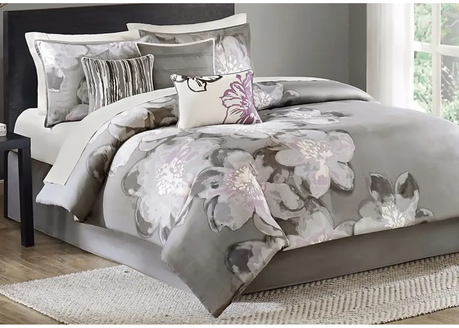 Katarina Gray 7 Pc Queen Comforter Set