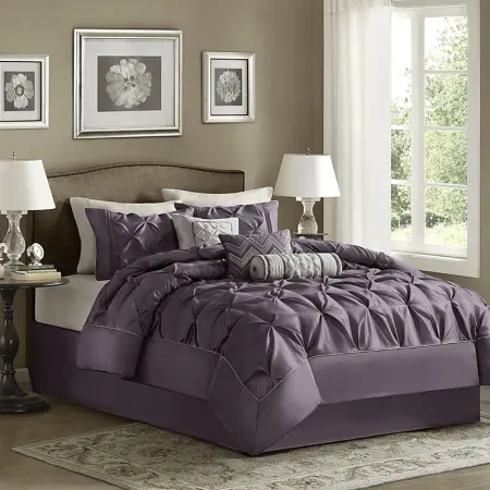 Janelle Plum 7 Pc King Comforter Set