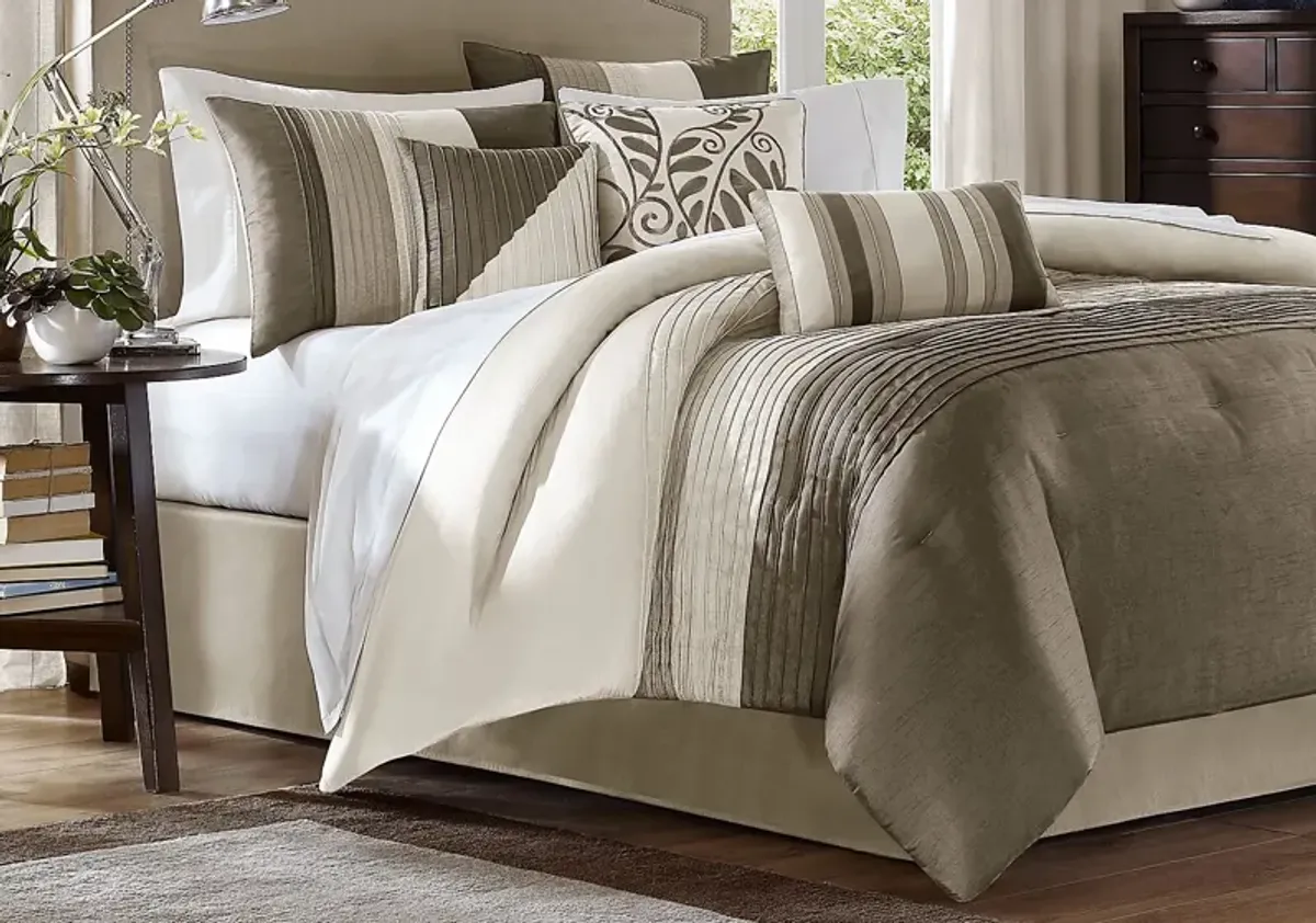 Brenna Natural 7 Pc Queen Comforter Set