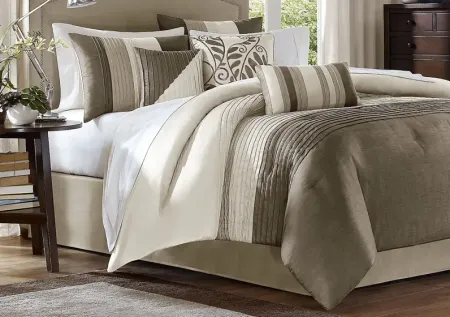 Brenna Natural 7 Pc King Comforter Set