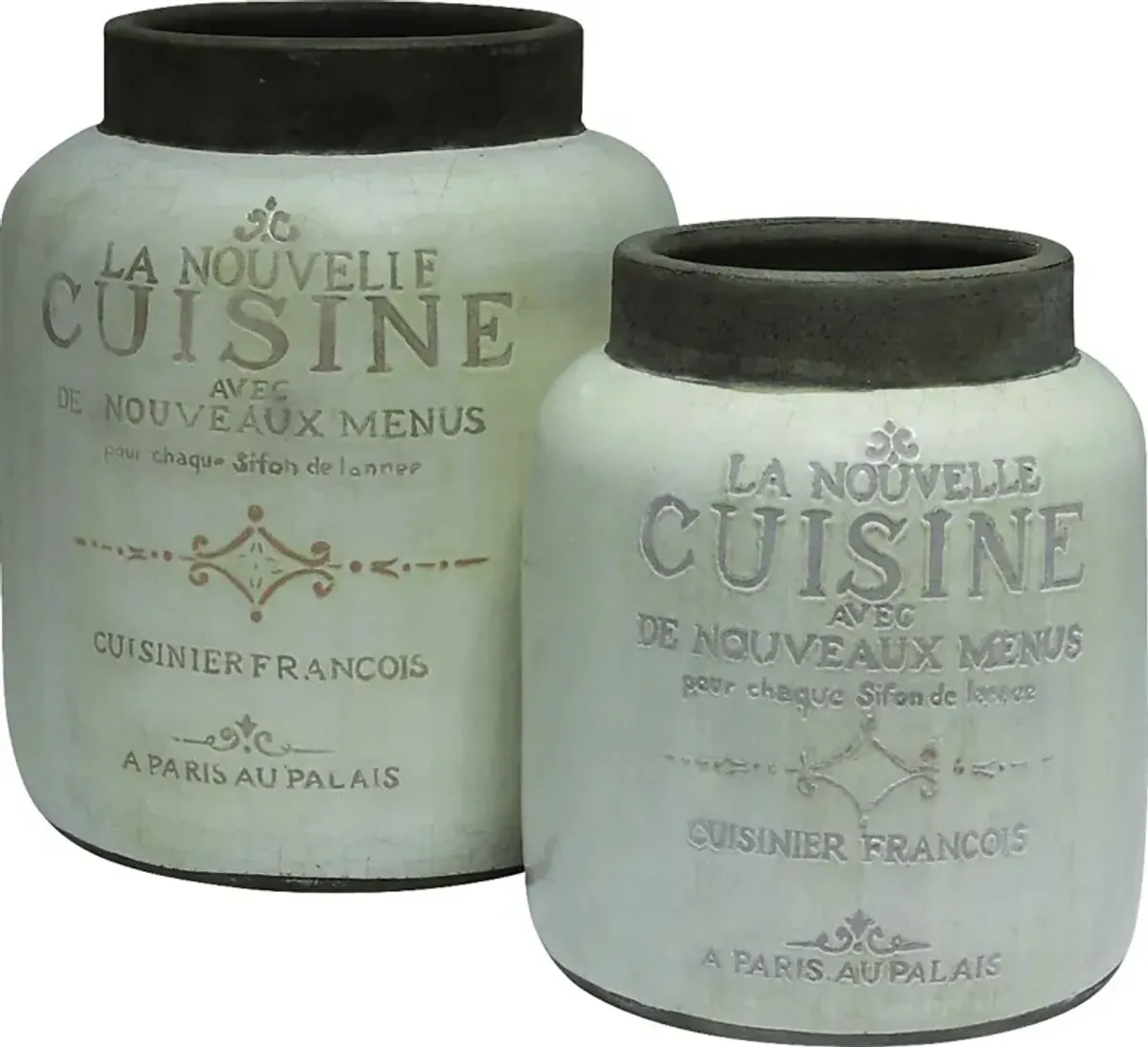 Alphie White Jar, Set of 2