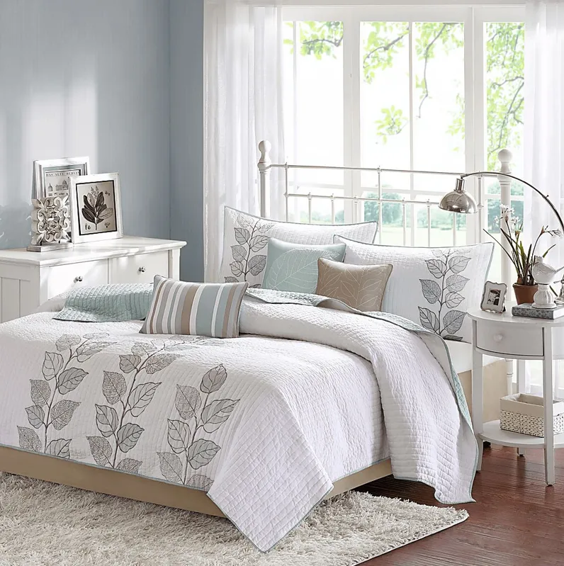 Caelie White 6 Pc King Coverlet Set