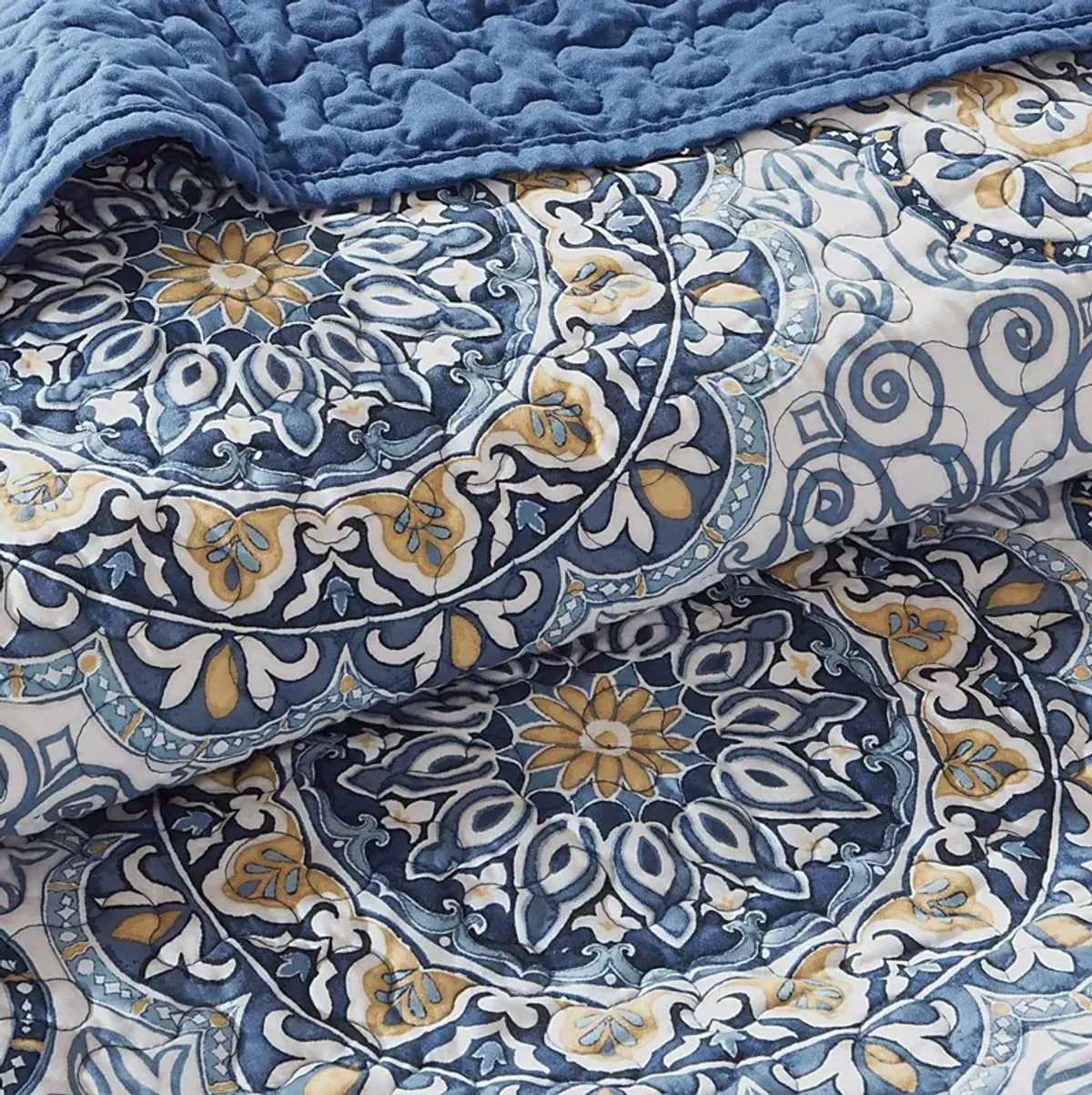 Tangiers Blue 6 Pc King Coverlet Set