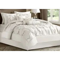 Janelle White 7 Pc Queen Comforter Set