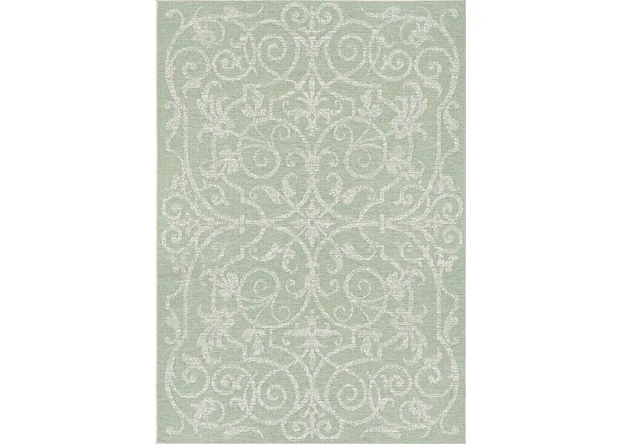 Toulon Green 7'6 x 10'9 Indoor/Outdoor Rug