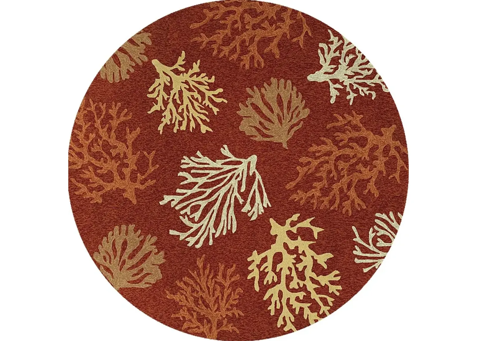 Sea Reef Brown 7'10 Round Indoor/Outdoor Rug