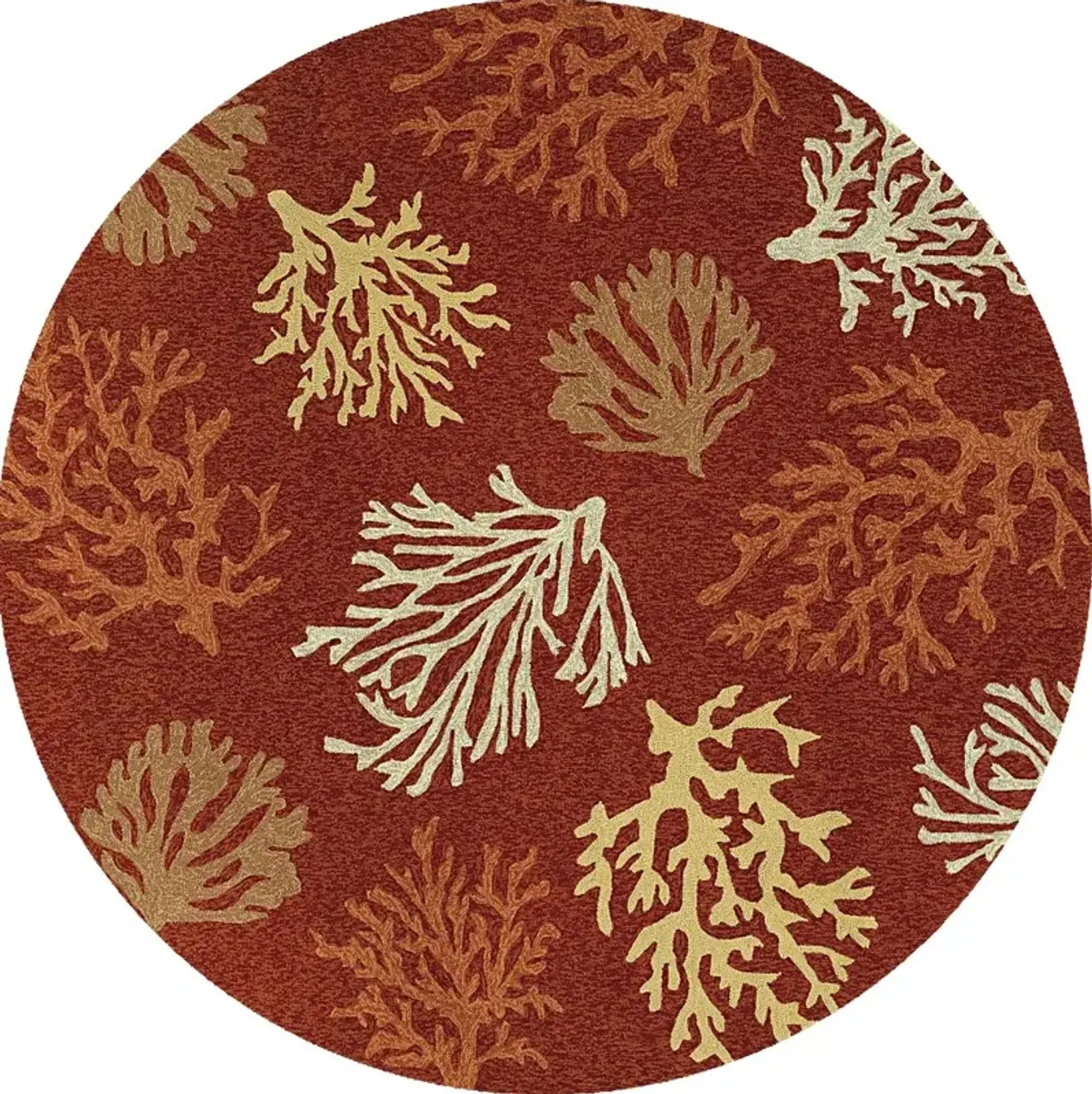 Sea Reef Brown 7'10 Round Indoor/Outdoor Rug