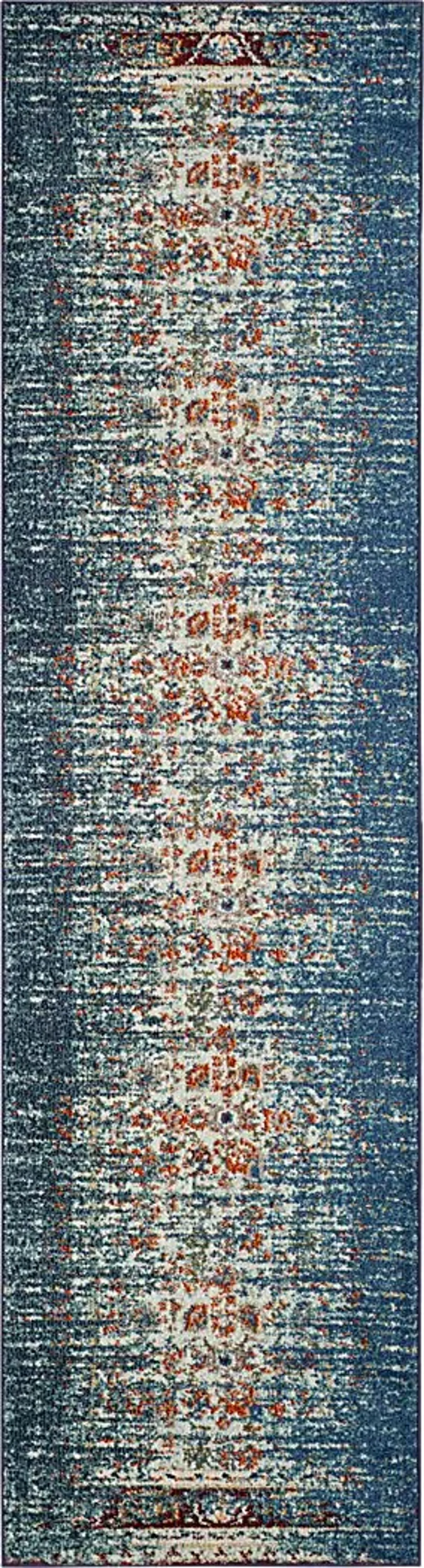 Aziza Blue 2'2 x 10' Rug