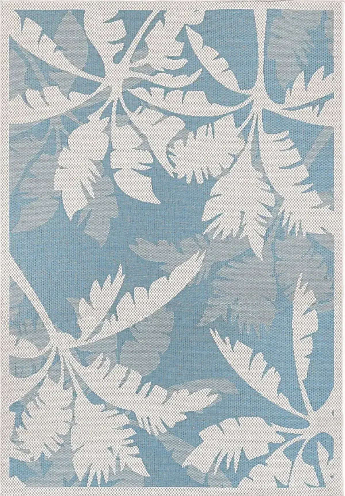 Coastal Flora Blue 5'3 x 7'6 Indoor/Outdoor Rug