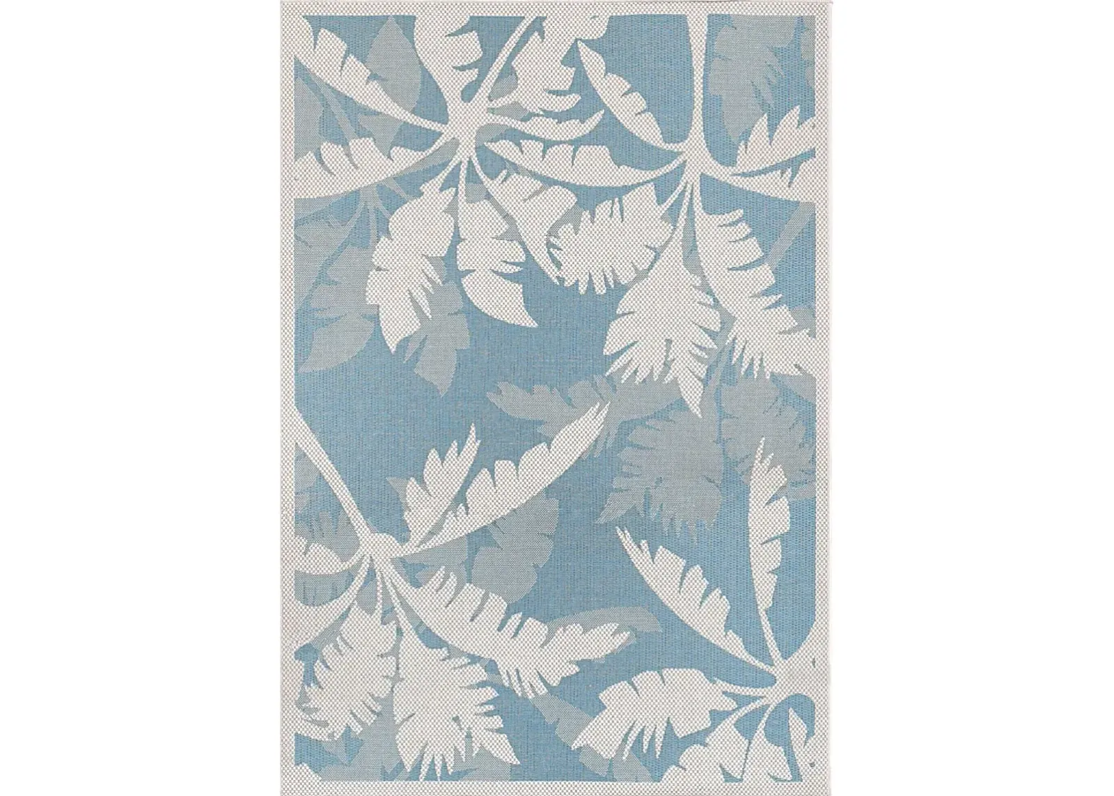 Coastal Flora Blue 7'6 x 10'9 Indoor/Outdoor Rug