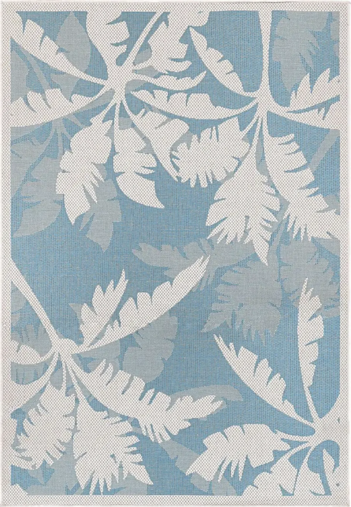 Coastal Flora Blue 7'6 x 10'9 Indoor/Outdoor Rug