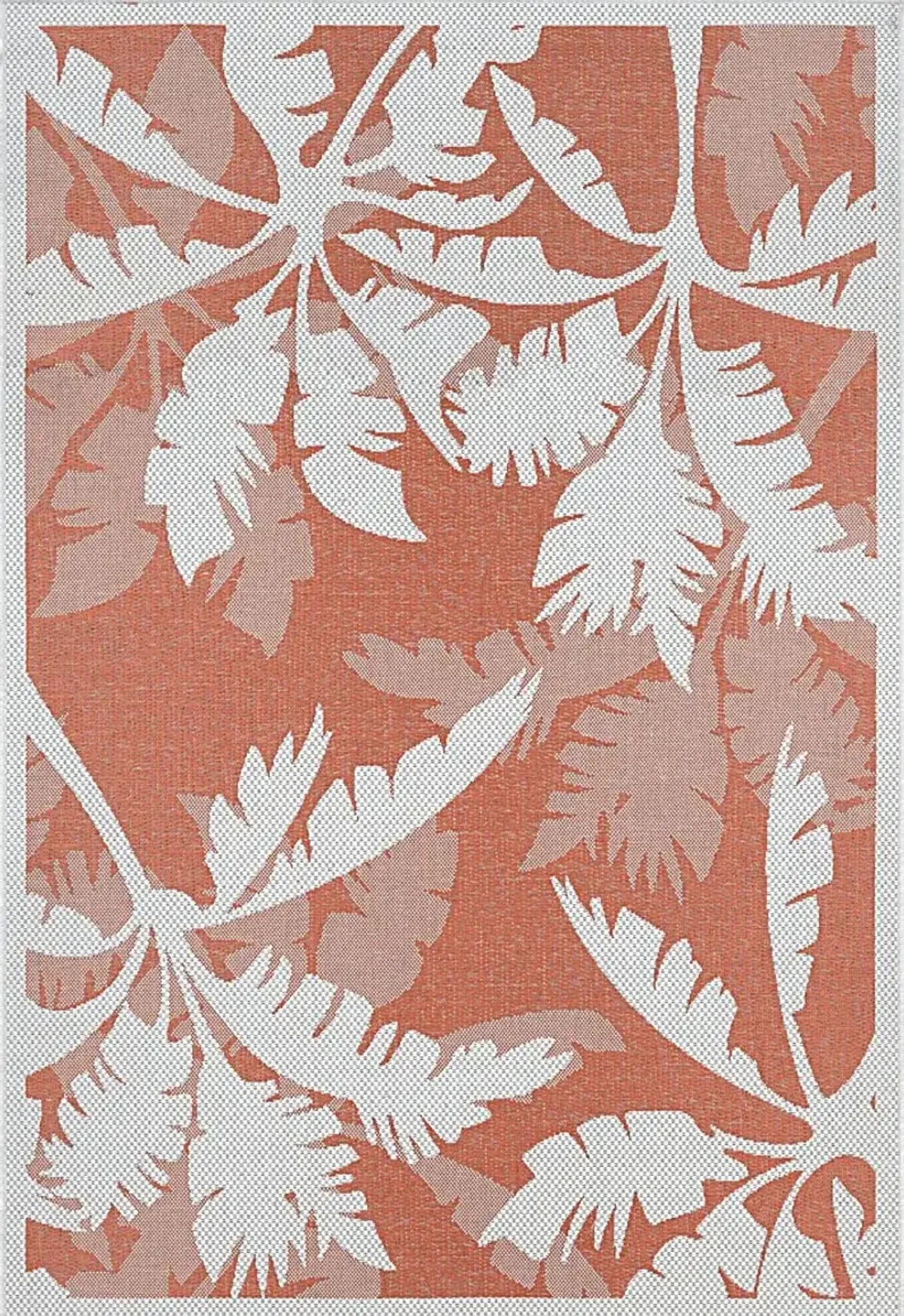 Coastal Flora Orange 5'3 x 7'6 Indoor/Outdoor Rug