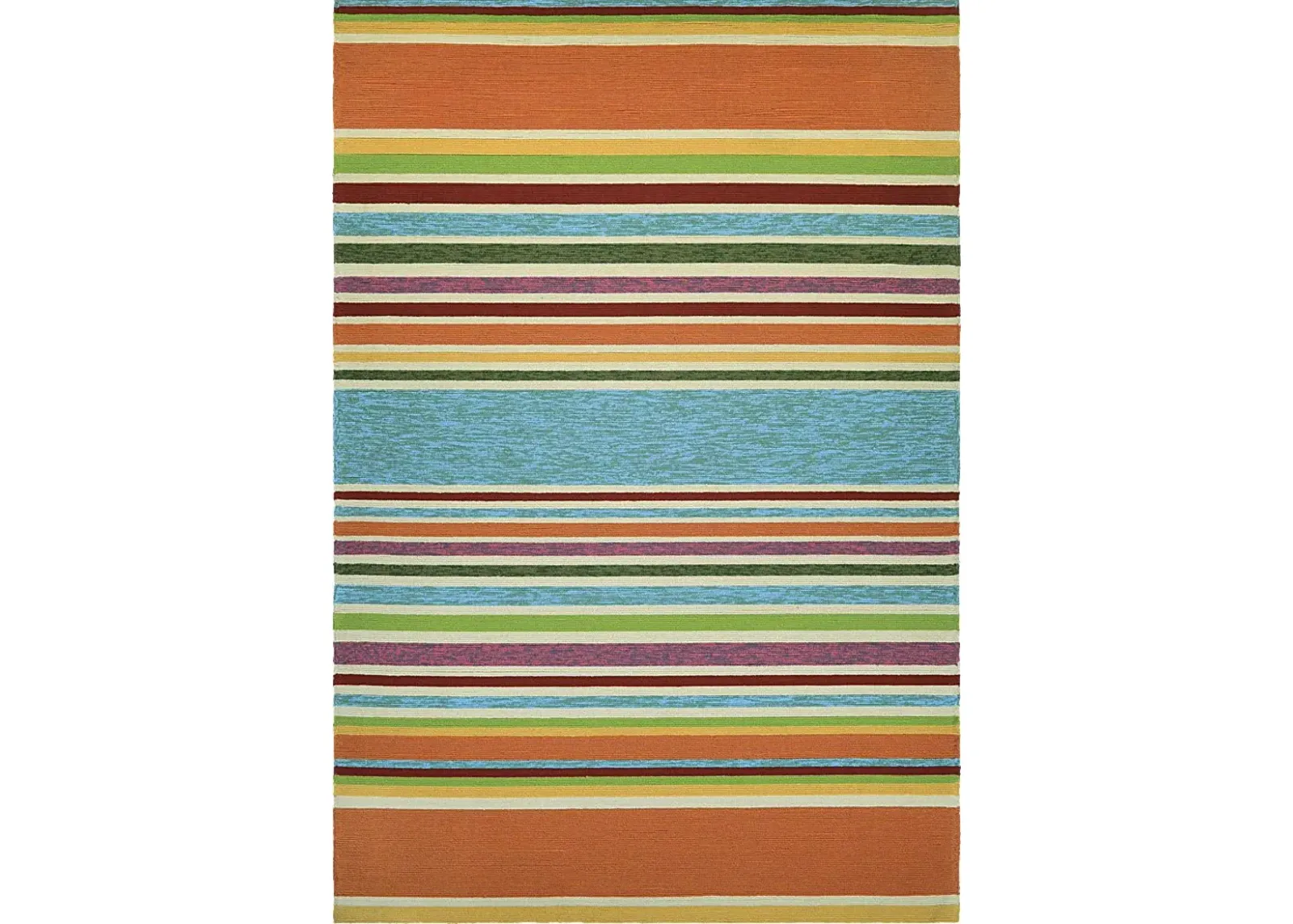 Sherbet Stripe Orange 5'6 x 8' Indoor/Outdoor Rug