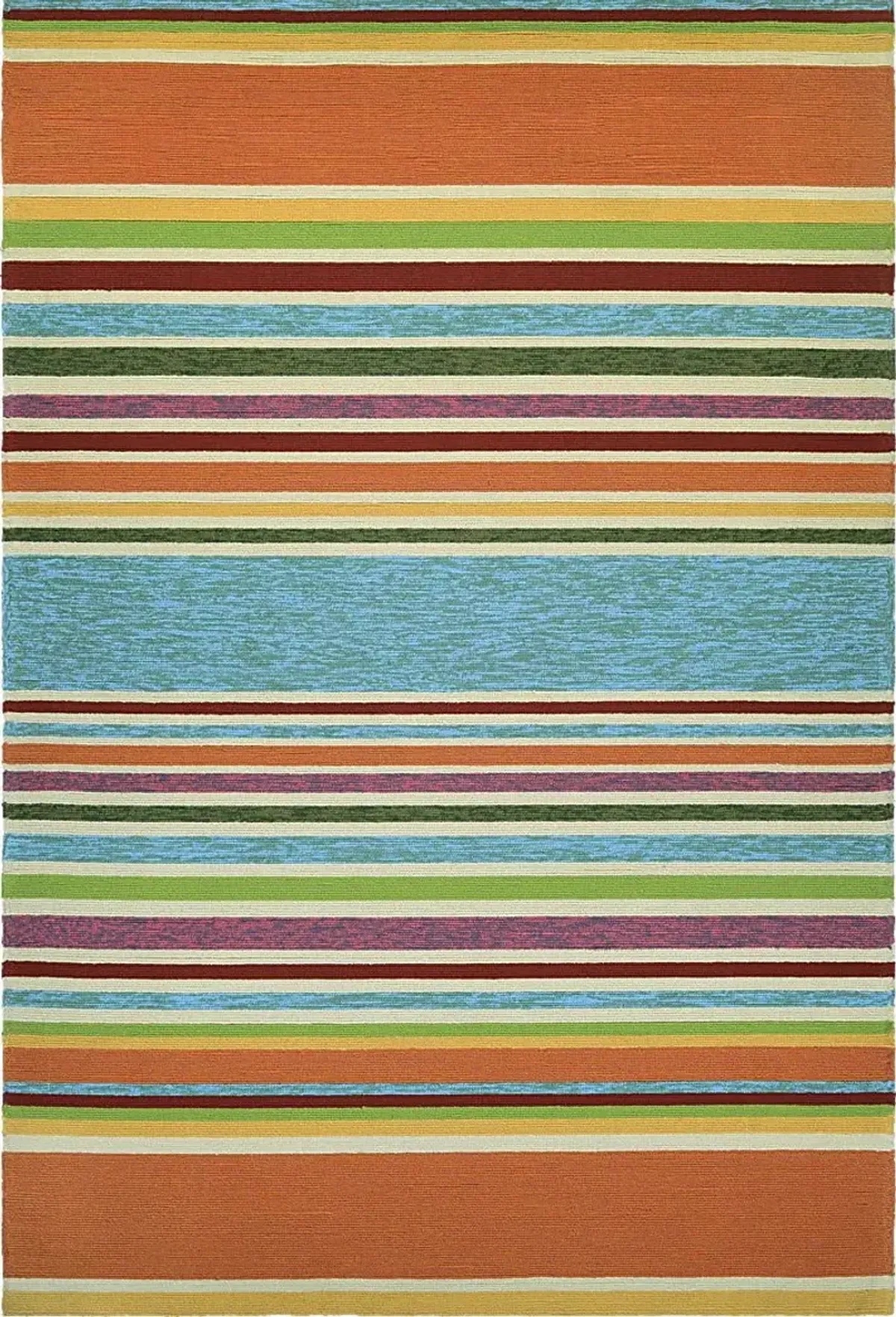 Sherbet Stripe Orange 5'6 x 8' Indoor/Outdoor Rug