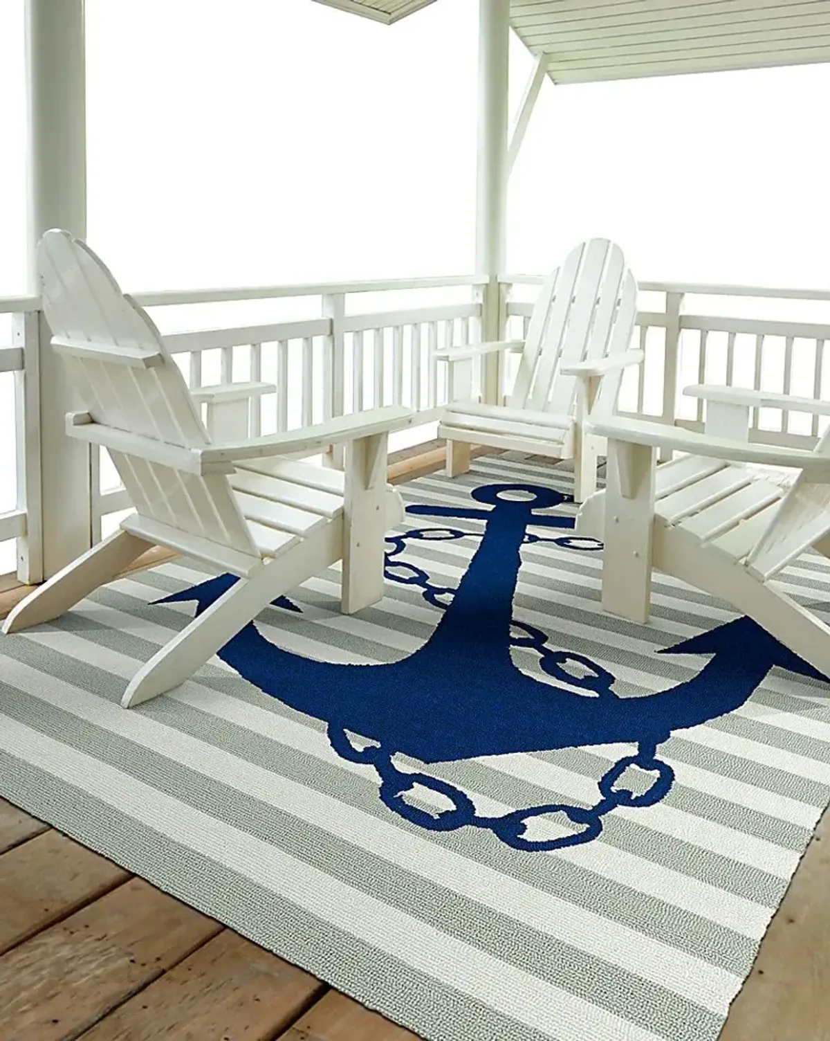 Drop Anchor Green 7'6 x 9' Indoor/Outdoor Rug